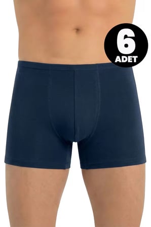 Öts 6'lı Erkek Boxer İnce Bel Lastikli (%47 Modal - %47 Pamuk - %6 Elastan)