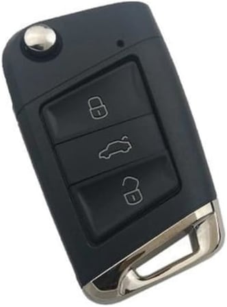 AutoHan Keys Volkswagen Golf 7 Polo 3 Butonlu Anahtar Kumanda Kabı, Siyah