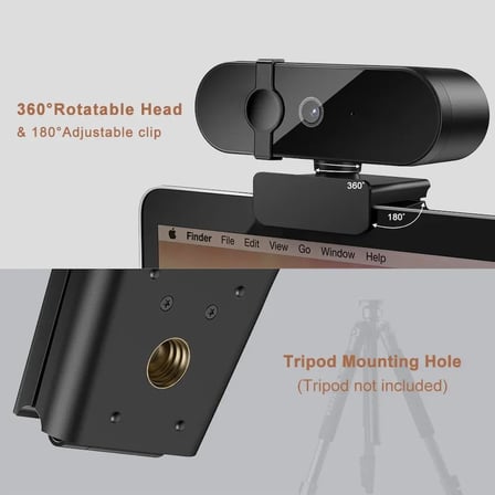 WebCam 4K Konferans Kamera Gizlilik Bandı Dahili Mikrofon Chat Görüntülü Sohbet Yayın Kamerası HD Video Web Kamerası 813