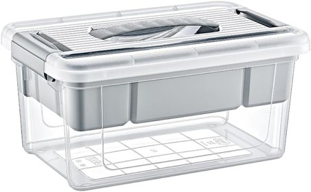 Bölmeli ve Katlı Plastik Organizer Makyaj Düzenleyici – Kilitli Takım Sandığı Organizer Kutu, Taşıma Kulplu Çok Amaçlı Düzenleyici, Katlı Saklama Kutusu (9 Litre)