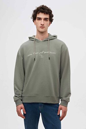Twn Relaxed Fit Haki Nakışlı Sweatshirt 3ECE24ORT0493