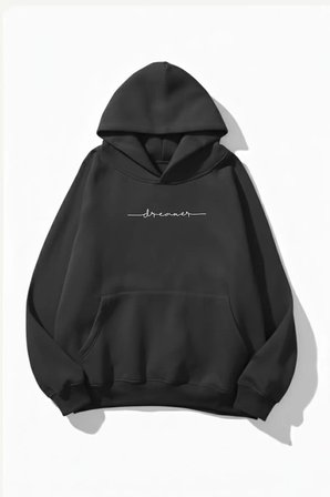 Unisex Yumuşak Dokulu Dream Baskılı Tasarım Oversize 3 İplik Hoodie Sweatshirt