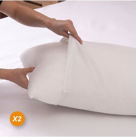 DENİZLİ ÇEYİZ 2'li Sıvı Geçirmez Fermuarlı Yastık Alezi Beyaz 50 x 70