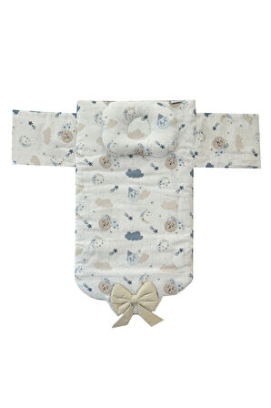 Müslin Ay Desen Süpriz Altaçmalı Çanta - Altaçma Minderi - Alt değiştirme