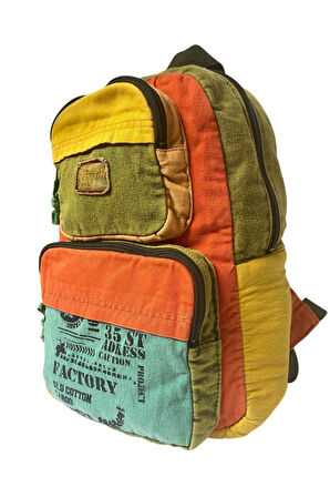 Kaliteli Tek Bölmeli Vintage Disayn Günlük Sırt Gezi Okul Seyahat Çantası Jannie Bag 27 cm x 40 cm