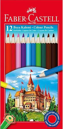 Faber-Castell Karton Kutu Boya Kalemi 12 Renk Tam Boy