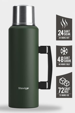 4 Camp Klasik Vakumlu Kulplu Çelik Termos 1.5 LT. Green ST-206