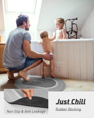 Banyo Paspası - Süper Emici Kaymaz Hızlı Kuruyan Lekeye Dayanıklı Halı - Dış Mekan Küvet Duş Odası için Kolay Bakım 58 cm