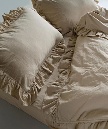 STONEWASHED NEVRESİM TAKIMI ÇİFT KİŞİLİK OXFORTAN