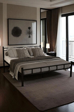 FURSİMO SERENİTA SERİSİ TEK KİŞİLİK METAL SİYAH KARYOLA,FERFORJE SİYAH KARYOLA 120X200