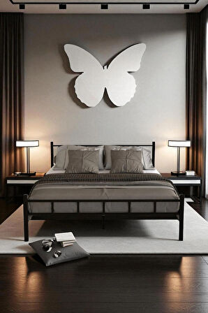 FURSİMO SERENİTA SERİSİ TEK KİŞİLİK METAL SİYAH KARYOLA,FERFORJE SİYAH KARYOLA 120X200