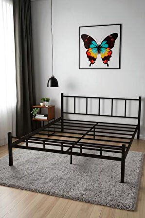 FURSİMO SERENİTA SERİSİ TEK KİŞİLİK METAL SİYAH KARYOLA,FERFORJE SİYAH KARYOLA 120X200