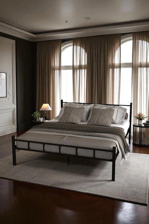 FURSİMO SERENİTA SERİSİ TEK KİŞİLİK METAL SİYAH KARYOLA,FERFORJE SİYAH KARYOLA 120X200