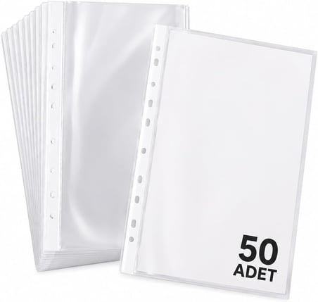 50 ADET A4 Şeffaf Dosya Föy Poşet Dosya