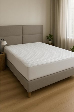Yatak Alezi Pamuklu Kapitone Fitted Full Kenar Yatak Koruyucu Beyaz (160 x 200)