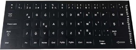 F Klavye Sticker Türkçe Klavye Yapışkan Harf Dizilimi Siyah, Standart, DRWLFSKT, SİYAH, Erkek