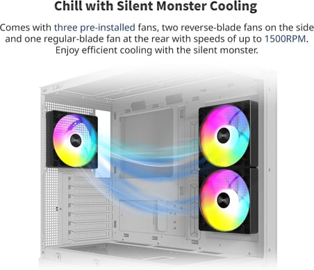 MONTECH XR, ATX Mid-Tower PC Oyun Kasası, 3 x 120mm ARGB PWM Fanlar Önceden Yüklenmiş, Tam Görünüm Çift Temperli Cam Panel, Ahşap Tahıl Tasarım G/Ç Arabirimi, 4090 GPU'ları Destekleyin, 360mm Radyatör
