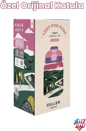 DILLER 420 ML Pipetli/Pipetsiz Tek Kapak Çift Kullanım Askılı Çelik Termos Su Matarası 6 saat sıcak/soğuk Beyaz
