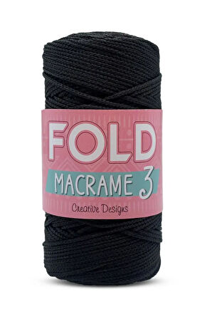 Polyester Makrome No:3 Siyah Örgü İpi