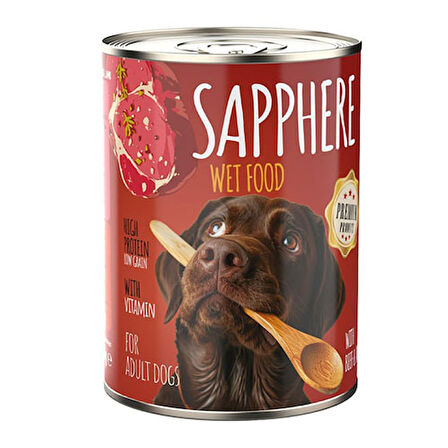 Sapphere Kırmızı Etli Yetişkin Köpek Konservesi 6 Adet 400 Gr 