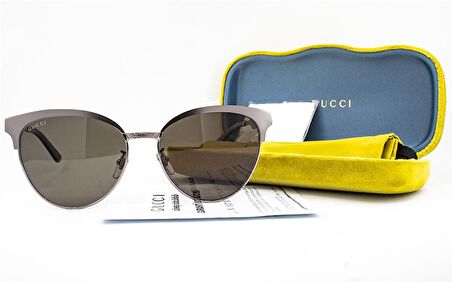 GUCCI  0074S 005 57  Unisex FÜME Çekik Çerçeve Güneş Gözlüğü