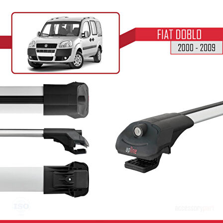 Fiat Doblo 2000-2009 Arası ile Uyumlu ACE-1 Ara Atkı Tavan Barı Gri 2 Adet