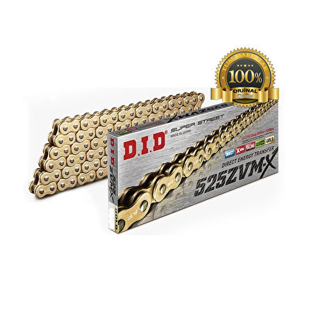 D.I.D 525 ZVM-X X-Ringli Zincir Gold 108 Bakla