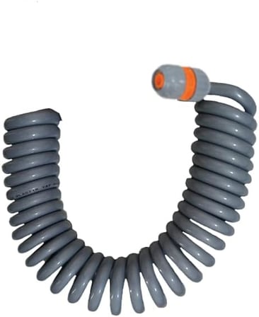Plasyay Spiral Yıkama Sulama Uzatma Hortumu (5 Metre Gri)