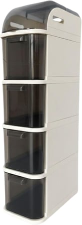 Pro Slim Tekerlekli Dolap, 4 Çekmeceli Banyo Mutfak Organizer, 95x20x38.5 cm