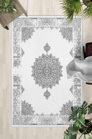 Kaymaz Taban Yıkanabilir Halı – Mutfak, Salon, Yatak Odası için Modern Dijital Baskı Halı (SLNHAL135