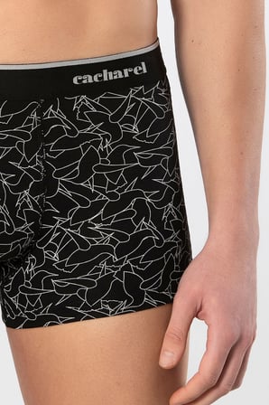 Cacharel Erkek Desenli Likralı Boxer 3'lü Paket 1339/Siyah 3
