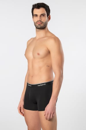 Cacharel Erkek Desenli Likralı Boxer 3'lü Paket 1339/Siyah 2