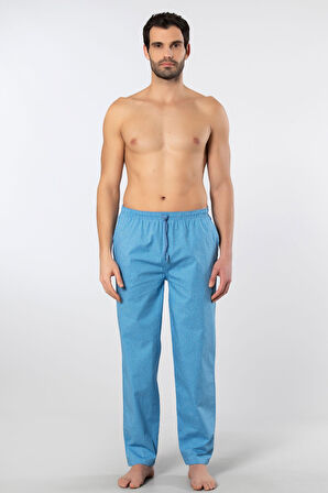 Cacharel Erkek Dokuma Pijama Tek Alt 2240/Mavi 4