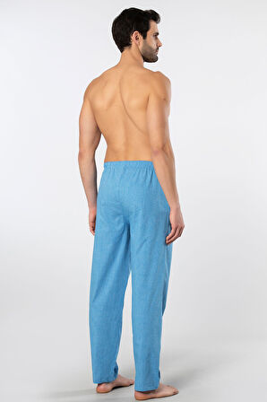 Cacharel Erkek Dokuma Pijama Tek Alt 2240/Mavi 4