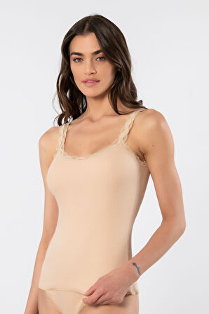 Türen Kadın Likralı Dantelli İp Askılı Kaşkorse