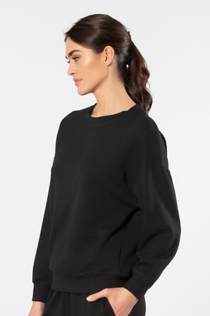 Türen Kadin Bisiklet Yaka Sweatshirt 3613/Siyah