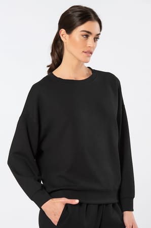 Türen Kadin Bisiklet Yaka Sweatshirt 3613/Siyah