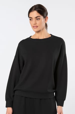 Türen Kadin Bisiklet Yaka Sweatshirt 3613/Siyah
