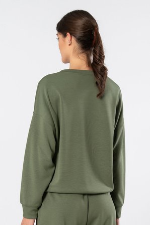 Türen Kadin Bisiklet Yaka Sweatshirt 3613/Yeşil