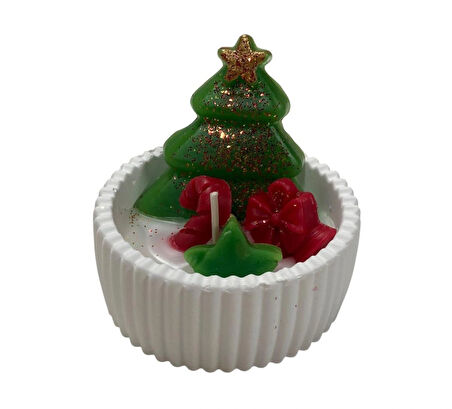 Yılbaşı Ağacı Temalı Mum