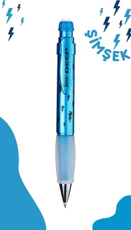 SERVE Deep Mekanik Kurşun KLM 07 MM, Metalik Mavi, Şimşek Deseni