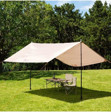 Su Geçirmez Dayanıklı Piknik Kamp Sahil Plaj Güneşlik Koruyucu Tente Gölgelik Çadır 500X300 Cm Tek Ebat Bej