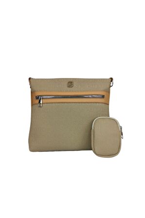 SİA ÇANTA Orijinal Just&Polo Kabartma Yazı Baskılı Ön Arka ve İç Fermuarlı Göz Saten Astarlı Şık & Kullanışlı Trend  Uzun Askılı Kadın Postacı Çanta