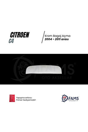 Citroen C4 Uyumlu Krom Bagaj Açma 2004-2011 Paslanmaz Çelik