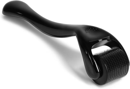 Derma rulo 1.0mm, 540 titanyum Microneedle rulo yüz yüz kırışıklıkları için saç dökülmesi streç işaretleri saç büyütme mikro iğneler profesyonel Microneedling Derma iğneleme kiti kılıf ile