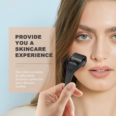 Derma rulo 1.0mm, 540 titanyum Microneedle rulo yüz yüz kırışıklıkları için saç dökülmesi streç işaretleri saç büyütme mikro iğneler profesyonel Microneedling Derma iğneleme kiti kılıf ile