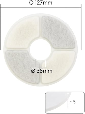 Auvc 2.4L Papatya su sebili uyumlu Yedek Filtre 3'lü Paket, 127x38x5mm, Beyaz