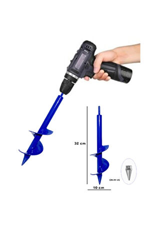 Matkap Uç Toprak Burgu Bodur Kısa Ağaç Dikme Makinesi 32x10 Cm
