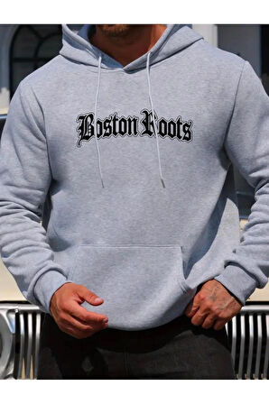 Bost in Boots Baskılı kapüşonlu Cepli Sweatshirt
