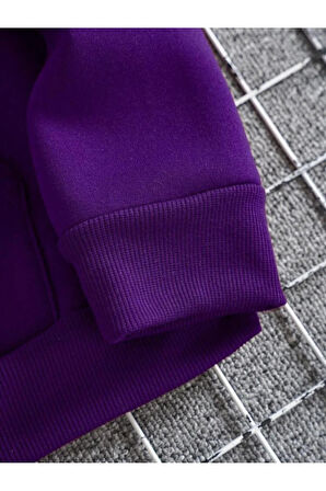 Be True Arka Baskılı kapüşonlu Cepli Sweatshirt